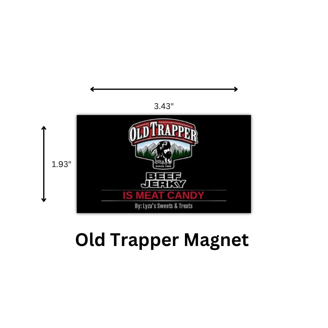 Old Trapper Teriyaki Beef Jerky Gift Set, Traditional Style Real Wood Smoked Beef Jerky, Made From 100% Top Round Steaks, Pack Of 2, 4 Oz. Resealable Bags With Bonus Old Trapper Magnet By Lyzas Sweets &