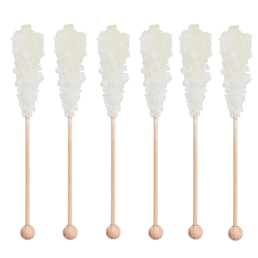 CIVILIZED COFFEE Premium Rock Candy Swizzle Sugar Sticks, All Natural, Non-GMO, 25 Count, Clear