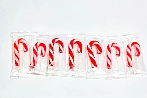 Mini Candy Canes Red & White -Mini CANDY CANE - Holiday Candy Cane for Christmas  Santa Parade  ThanksGiving (100)