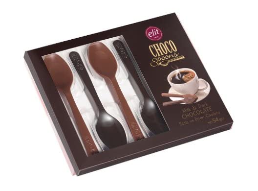 Elit Choco Spoons Milk And Dark Chocolate (6 Spoons) (1 Pack)