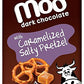 Moo Chocolates All Natural Dark Chocolate Mini Bars With Caramelized Salty Pretzel 0.7 Oz, 14 Ct (Pack Of 1) | 100 Calorie Snack