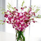 Fresh Cut Purple Orchid With Custom Printed Ribbon (30 Stems With Vase)