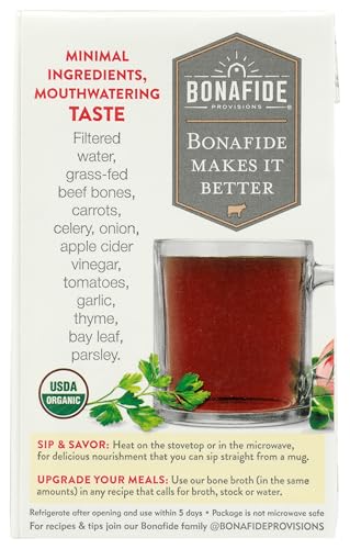 BONAFIDE PROVISIONS Organic No Salt Added Beef Bone Broth, 16.9 OZ