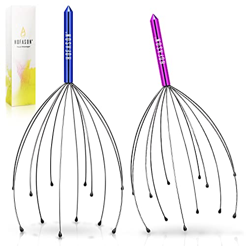 Hofason Scalp Massager, Handheld Head Massager Tingler, Scratcher For Deep Relaxation, Hair Stimulation And Stress Relief (2 Pac