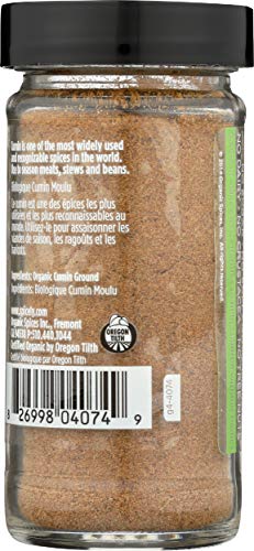 Spicely Organic Cumin Powder 1.70 Ounce Jar Certified Gluten Free