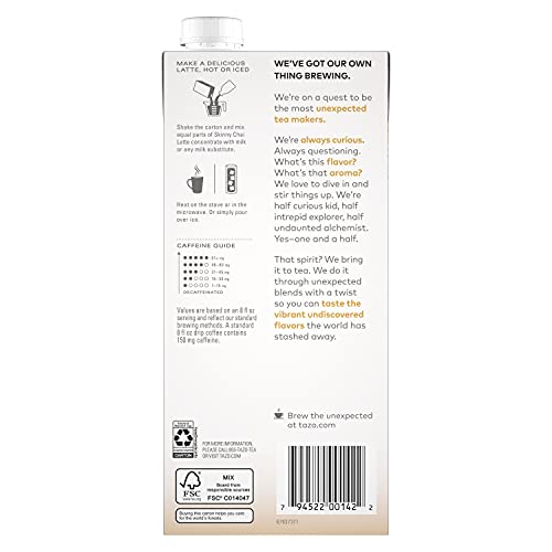 Tazo Skinny Chai latte Concentrate  32 oz