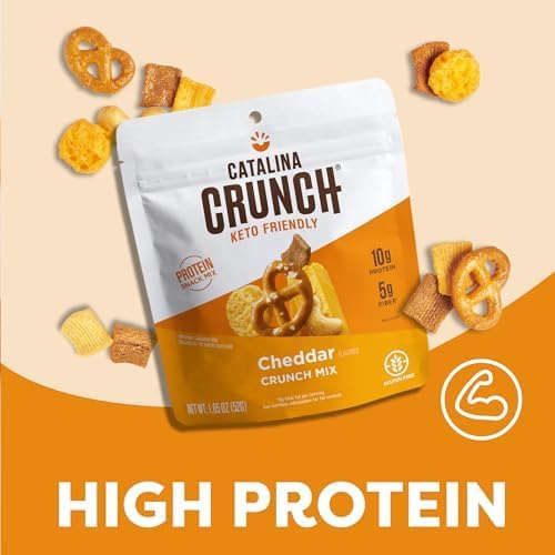 Catalina Crunch Protein Grab & Go Snack Mix with Cheese Crisps | 16g Protein, 2g Sugar per Pouch | Good Source of Fiber, Keto, G