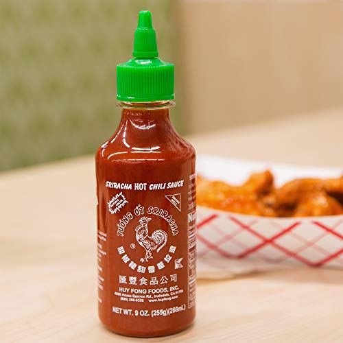 Huy Fong Sriracha Hot Chili Sauce 9 Ounce Bottle (2 Pack), Chili,Original, Red-Set Of 2