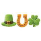 Good Luck Clover, Horseshoe, and Irish Hat Edible Sugar Cake Toppers, 12 Count