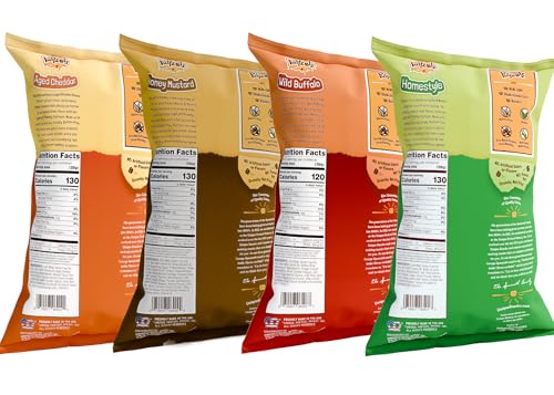 Unique Snacks Puffzels Variety Pack, Aged Cheddar And Honey Mustard, 2 Bags Of Each, Gluten-Free Snacks, 4.8 Ounce Snack Bags, Pack Of 4