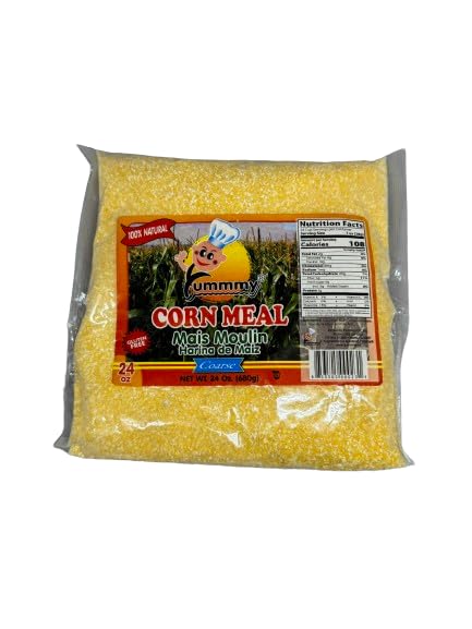 Yummmy Cornmeal Coarse Grind - Harina De Ma  Z Molido Grueso, 24 Oz, Stone Ground, Kosher Certified, Gluten Free