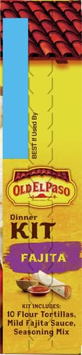 Old El Paso Fajita Dinner Kit with Flour Tortillas & Mild Sauce, 12.5 oz, Easy Meal Prep, 10 Ct