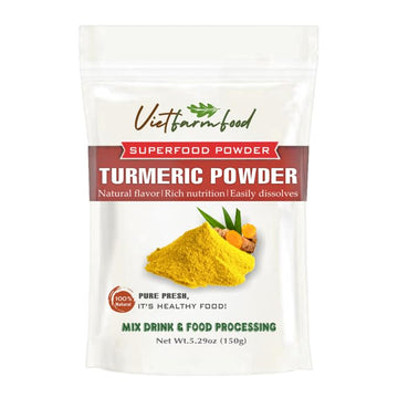 TURMERIC POWDER 5.29 Oz (150g) VIETFARMFOOD: Freeze-Dried Extracted From 100% Pure, Sugar-Free. Used To Mix Mixed Drinks Fresh F