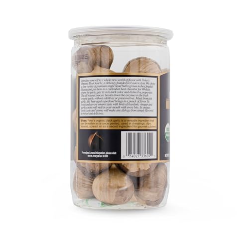 Mw Polar Usda Organic Black Garlic 8.8Oz (Pack Of 6), Whole Bulbs, Easy Peel, All Natural, Chemical Free, Kosher Friendly Ready To Eat Healthy Snack