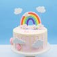 Rainbow Cloud Cake Topper, Colorful Rainbow Soft Pottery Cake Cupcake Topper Happy Birthday Decorations Cake Toppers Party Props