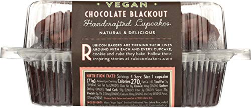 Rubicon Bakery, Cupcake Vegan Chocolate Blackout, 10 Ounce (Pack of 1)