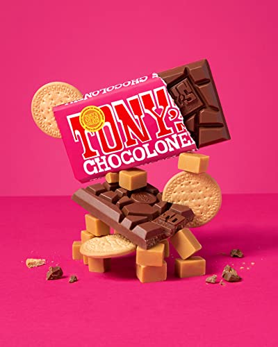 Tony'S Chocolonely Milk Chocolate Caramel Cookie Bar Belgium Chocolate, No Artificial Flavoring, Fairtrade & B Corp Certified -