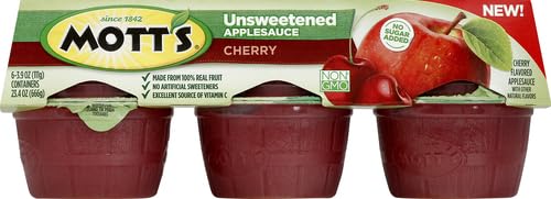 Motts, Applesauce Cherry, (6 Count of 3.9 oz Containers) 23.4 oz