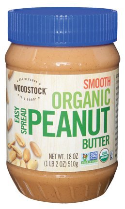 Woodstock Organic Easy Spread Peanut Butter - Smooth - Case Of 12 - 18 Oz.