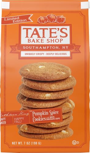 Tates Bake Shop Pumpkin Spice Cookies with White Chocolate Chips, Limited Edition, 7 Oz