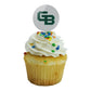 University Of Wisconsin - Green Bay Secondary Logo Cupcake Picks Toppers Decoration Set Of 6