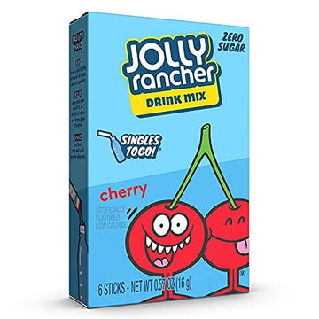 Jolly Rancher Singles-To-Go Sugar Free Drink Mix, Cherry, 0.57 oz (Pack of 3), Green