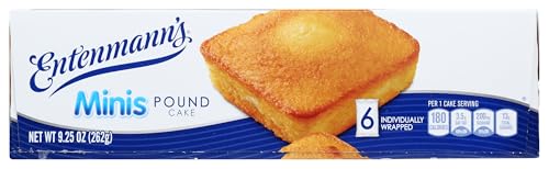 Entenmanns Minis Pound Cakes, Box of Snack Cakes, 9.25 oz, 6 Count