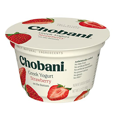 Chobani Non-Fat Greek Yogurt Strawberry on the Bottom 5.3oz