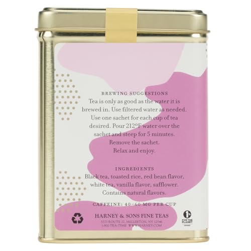 Harney & Sons Sweet Azuki Black Tea  Tin of 20 Sachets  Vanilla and Red Bean Flavored Blend