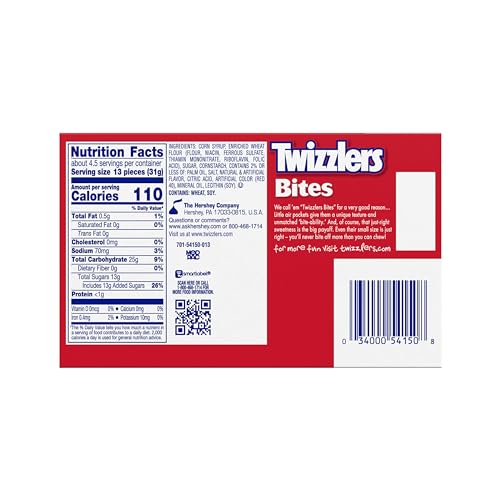 Twizzlers Bites Cherry Candy Boxes, 5 Oz (12 Count)