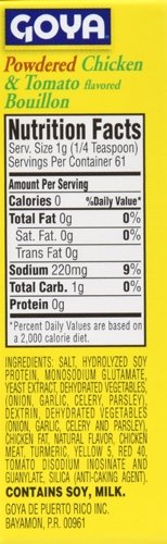 Goya Foods Chicken & Tomato Bouillon  Powdered  2.25 Ounce (Pack of 24)