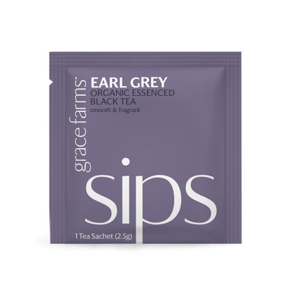 Grace Farms Organic Earl Grey Black Tea, (100 Enveloped Pyramid Sachets w/String & Tag) | Bergamot Oil | Fairtrade & Kosher | Gi