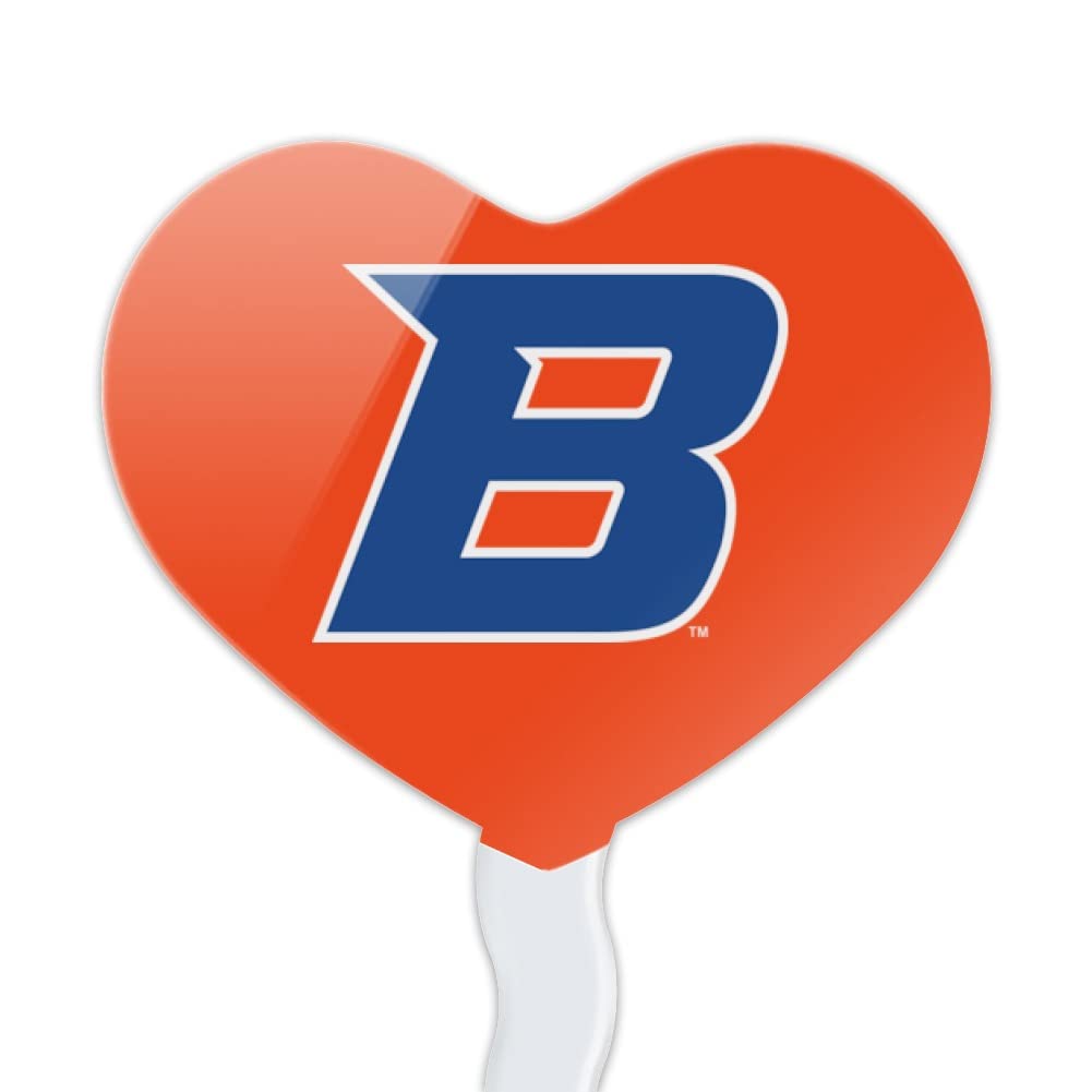 GRAPHICS & MORE Cupcake Picks Set of 6, Acrylic, Boise State University Heart Logo, Model CUPT.HRT.ACR.6PK.CLCBSU500B