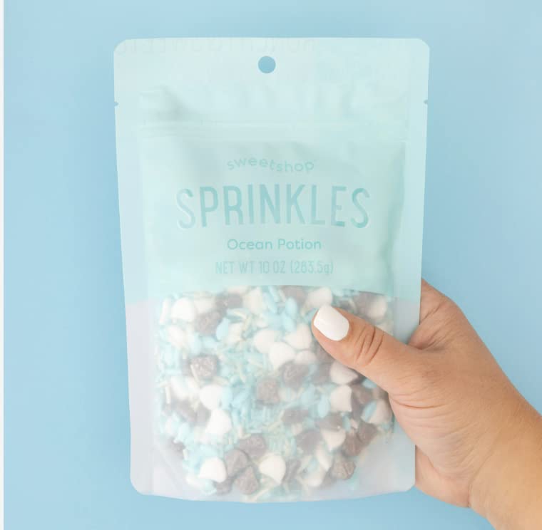 Sweetshop, Sprinkle mix - 10 ounce, Ocean Potion, Edible Sprinkles, fancy sprinkles for Baking and Decorating, use on Cupcakes,