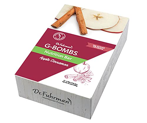 Dr. Fuhrman G-BOMBS Organic Nutrition Bar | Whole Food Plant-Based Snack | High Fiber | 37g per Bar | 12 Pack