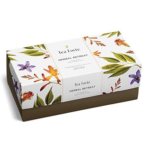 Tea Forte Herbal Retreat Tea Gift Sampler, 20 Count, 2 of Each Variety, Handcrafted Pyramid Infuser Bags, Model 13319