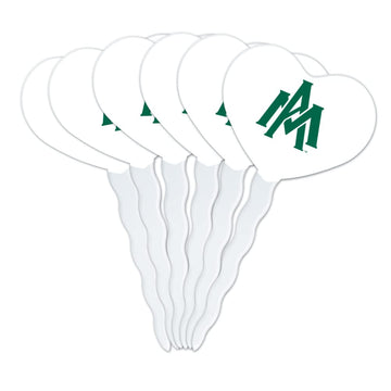 GRAPHICS & MORE Cupcake Picks Toppers Set of 6 - Acrylic - University of Arkansas at Monticello Heart Love Design