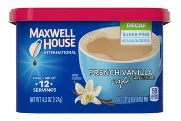 (Pack Of 2) House International Sugar-Free French Vanilla (Decaf) Instant Coffee Beverage Mix, 4.3 Oz. Canisters