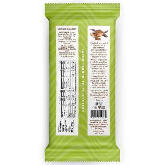 Missy Js Carob Mint Lime Sea Salt Candy Bar 3 Oz 12 Pack Vegan Gluten Free Coconut Sugar Snack