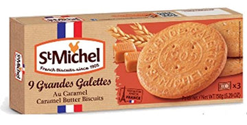 St Michel Grande Galettes Caramel Butter Cookies - 4 Boxes, 5.29 oz Each, Model HK-K8WO-0122