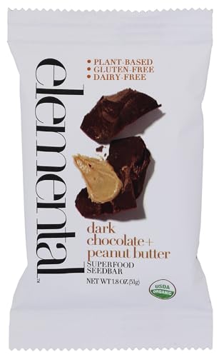 Elemental Superfood Seedbar, Dark Chocolate + Peanut Butter, 1.8 OZ EA (12 Bars Per Pack)