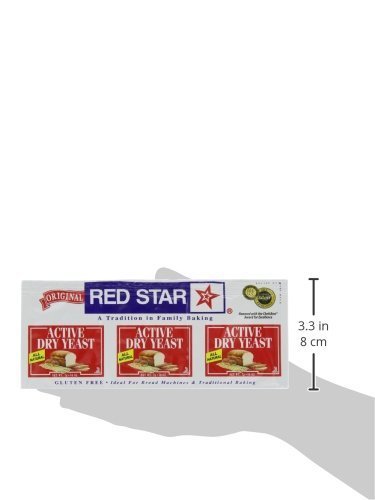 Red Star Active Dry Yeast Non Gmo 1.4 Oz. Pack Of 3.
