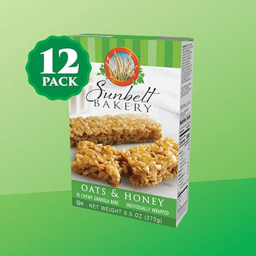 Sunbelt Bakery Oats & Honey Chewy Granola Bars, 120-1.0 Oz Bars (12 Boxes)