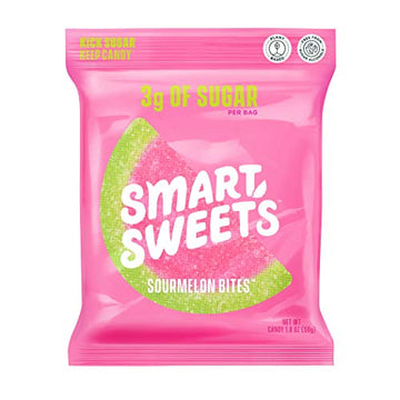 Smartsweets Sourmelon Bites, Candy With Low Sugar (3G), Low Calorie, Plant-Based, Free From Sugar Alcohols, No Artificial Colors Or Sweeteners, 1.8 Ounce