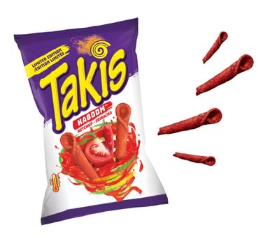 Takis Rolled Tortilla Chips, Kaboom Ketchup Sriracha Flavor, 280g (Imported from Canada)
