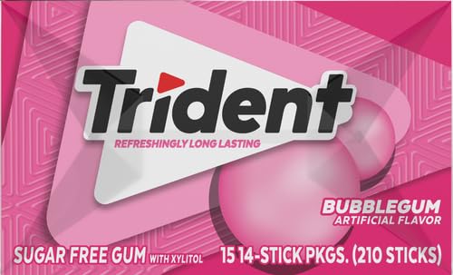 Trident Bubble Gum 14 Stick (15) Count (Original Version) (Original Version)
