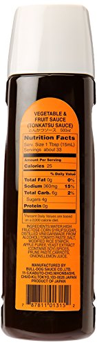 Bull-Dog Vegetable & Fruit Sauce, Tonkatsu Sauce, 16.6 Oz