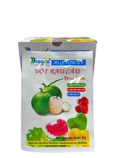 Dragon Coconut Jelly Powder -Bot Rau Cau- 12 packs x 0.35oz