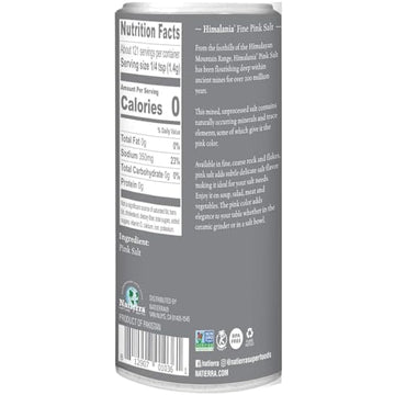 Natierra Himalania Himalayan Fine Pink Salt Shaker | Unrefined & Non-GMO | 6 Ounce