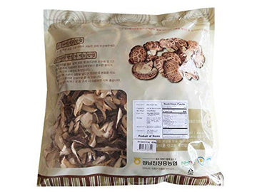 Premium Grade Dried Shiitake Mushroom Slice From Korea, Nonghyup Shiitake Mushroom, 454G 16Oz, Product Of Korea, Outdoor Cultiva